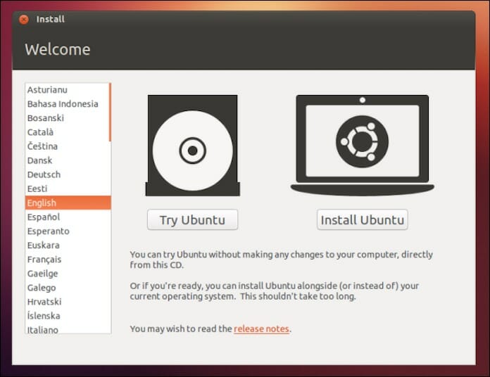 ubuntu deneme modu